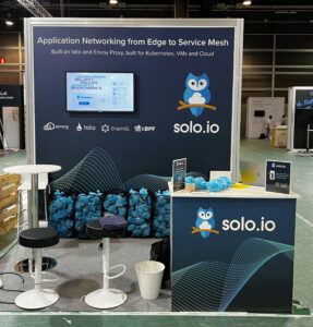 Our booth at KubeCon + CloudNativeCon Europe in May 2022.