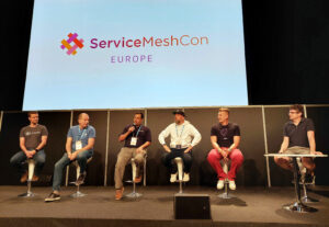 A panel at ServiceMeshCon Europe in May 2022.