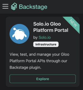 Gloo Portal plugin entry on Backstage plugin marketplace